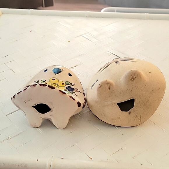 1960 Tonala Mexico and LAT Mexico Folk Art Both Signed Two Owls 5" and 4.5" - Picture 11 of 12